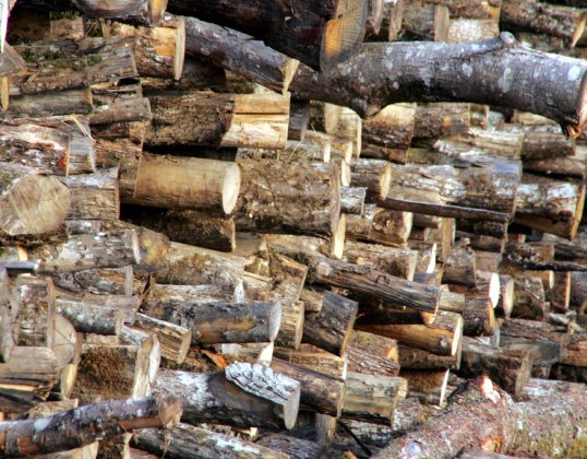 Bois de chauffage empilé